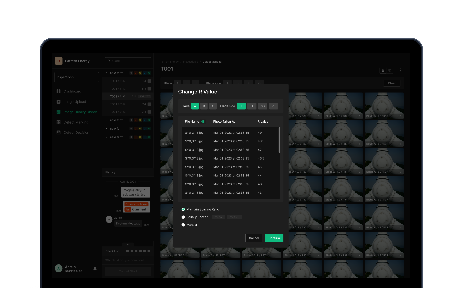 Quality Check detail panel